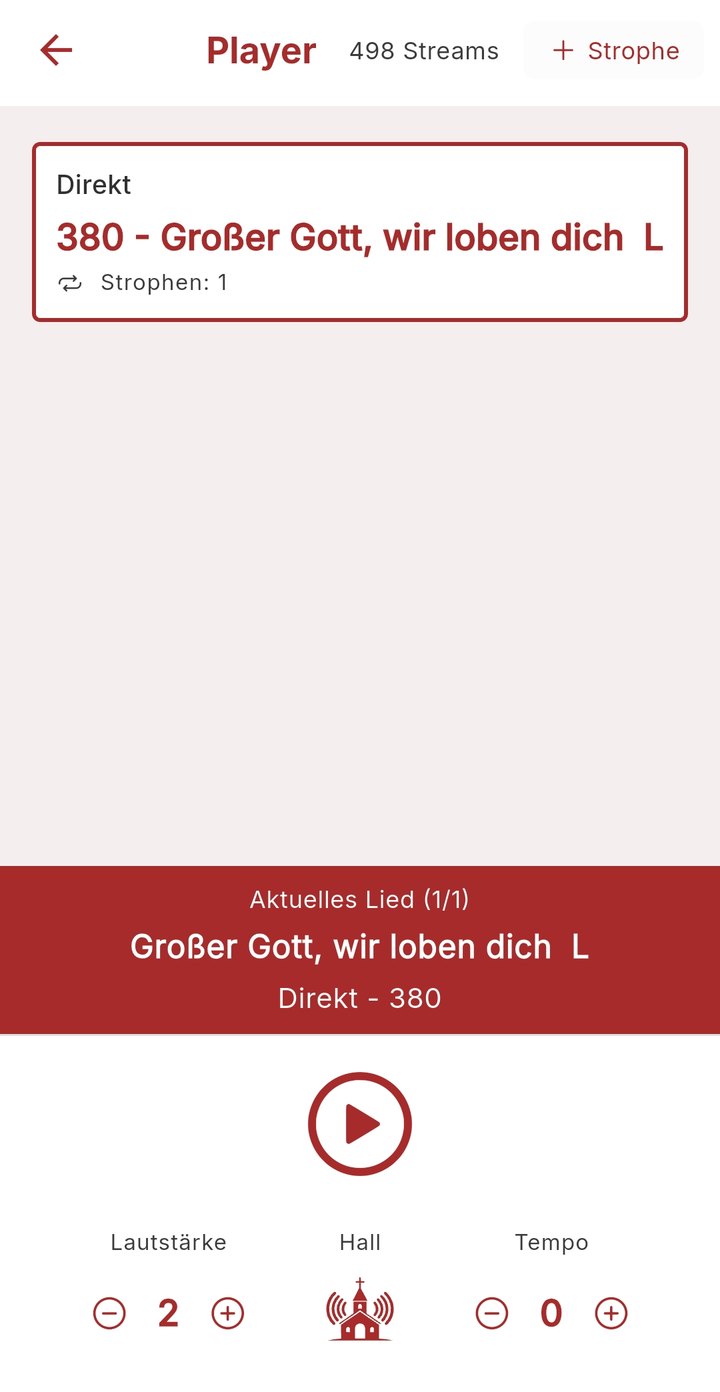 Abspielen und anpassen — Bildschirm der ecantore goAPP
